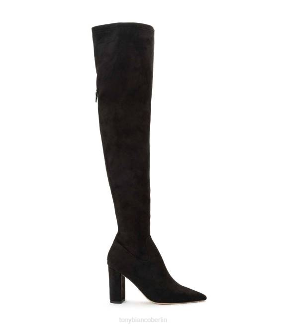 Stiefel mit Absatz| de Tony Bianco Frauen Estella lange Stiefel schwarzes Stretch-Wildleder 4624575